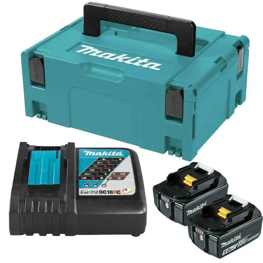 Makita 18V 5.0Ah Battery Combo Pack with Charger & Protective Case